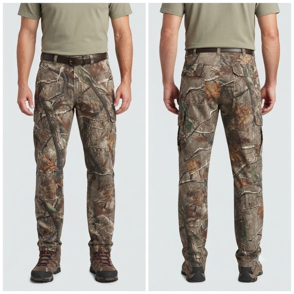 Cabelas Pants Mens 36x31 Real Tree Camo Hunting Cargo Pants 36 Forest Camouflage